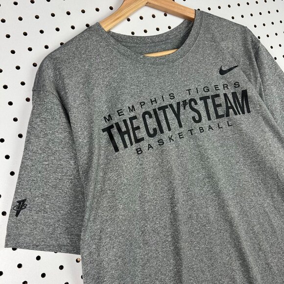 Nike 1 Cent Memphis Tiger Basketball Large Shirt Team Issued Penny Hardaway Gray - Picture 3 of 6